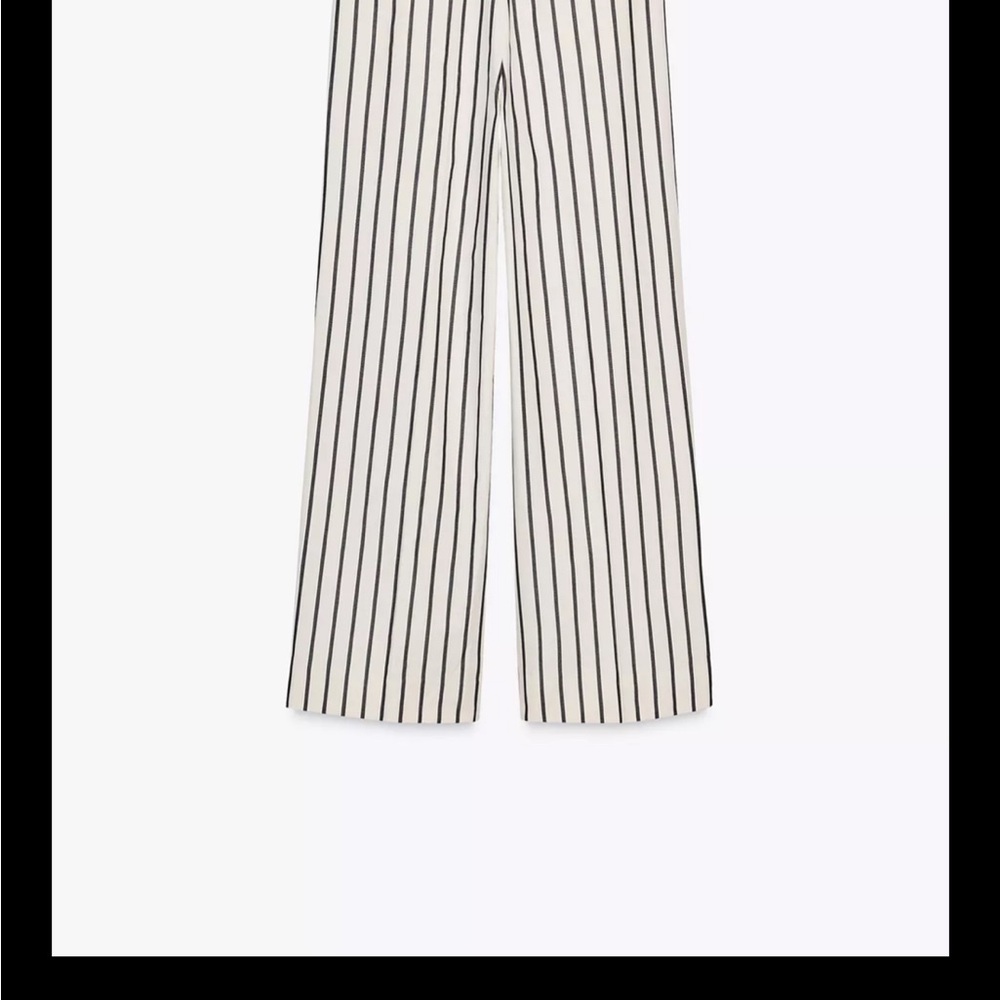 Zara Black and White Wide Leg Pants